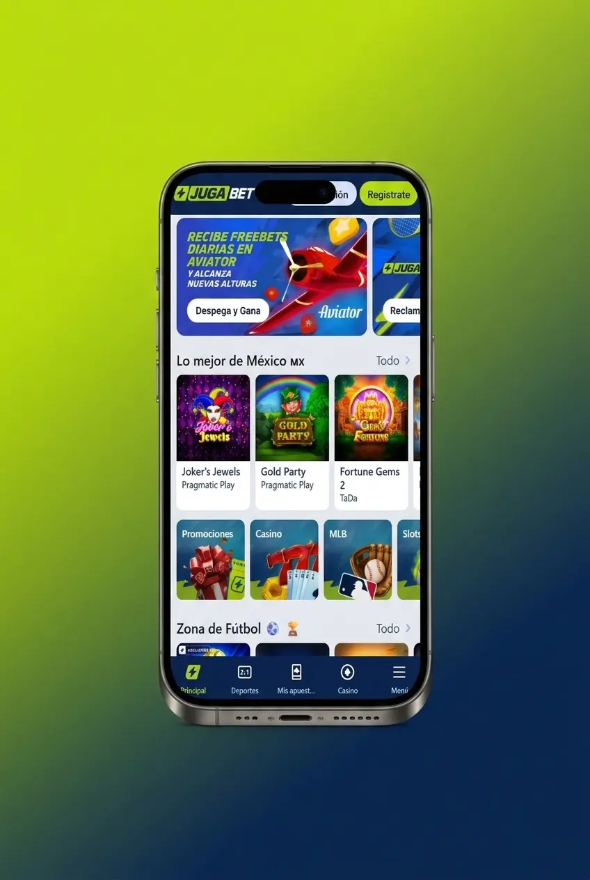 Pantalla de inicio de sesión en Jugabet con campos para correo, teléfono o red social y contraseña
